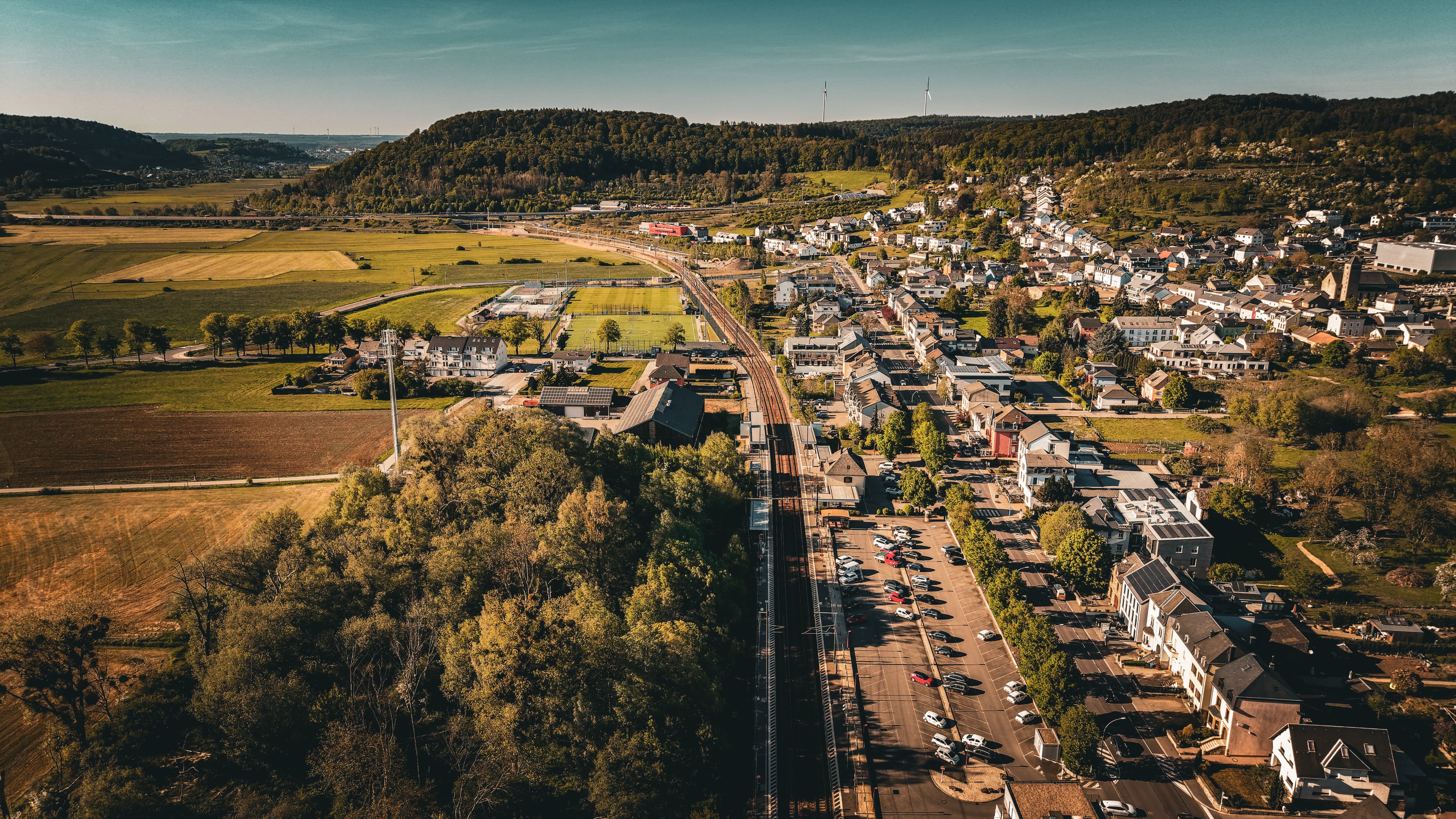 The Alzette valley at golden hour above Lorentzweiler, Luxembourg