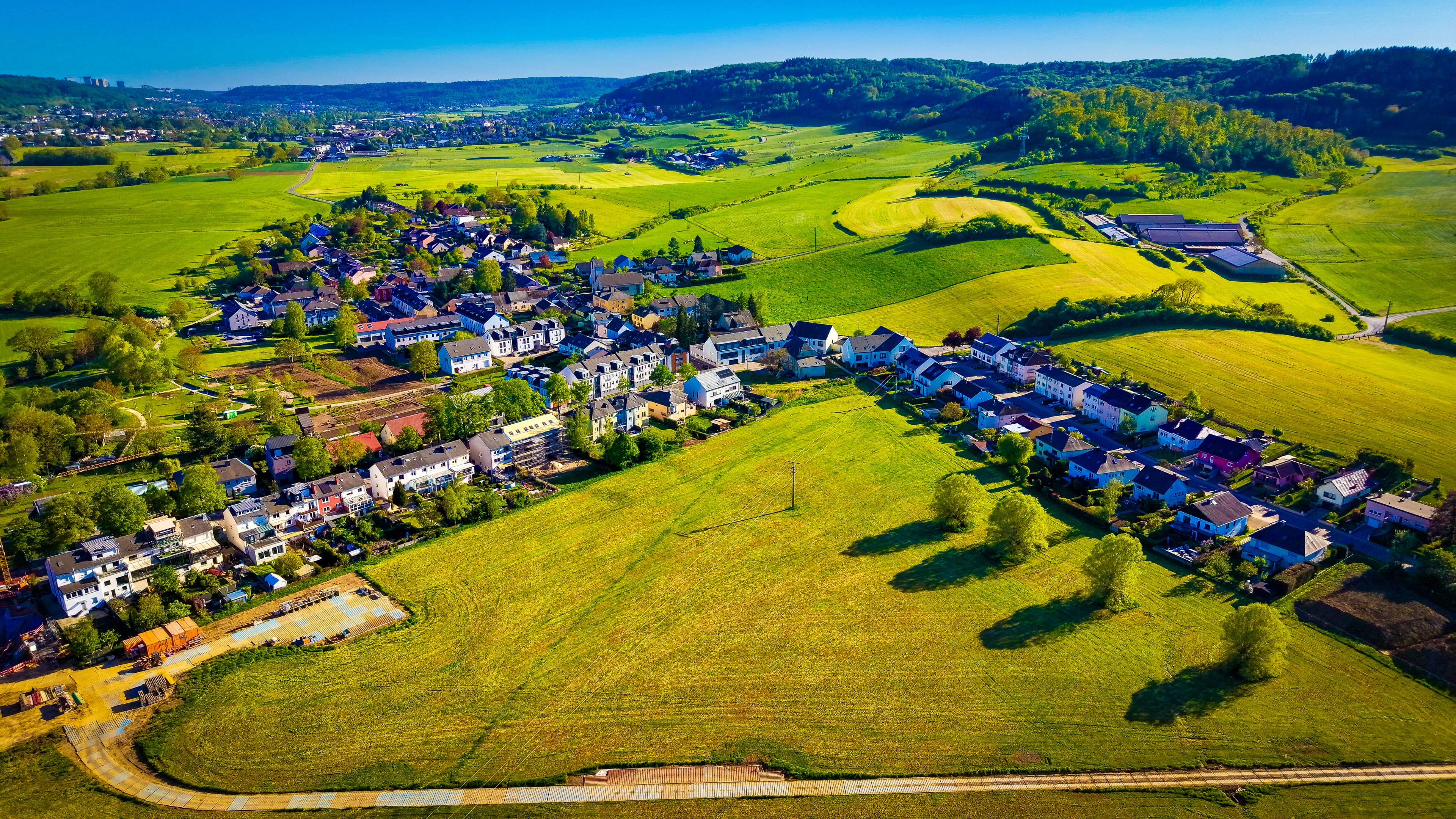 A village in the rolling hills above Lorentzweiler